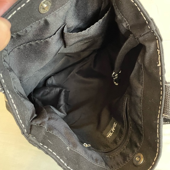 Isabel Toledo for Lane Bryant tote black canvas with white pocket graphics - Picture 4 of 6